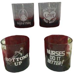 Covid Nurse Set of‎ 4 Drinking Glasses